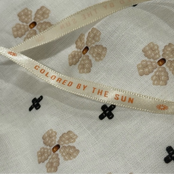 Farm Rio Flower Fan Tapestry Wrap Midi Skirt Linen Embroidered Small Boho Beachy - Picture 14 of 15